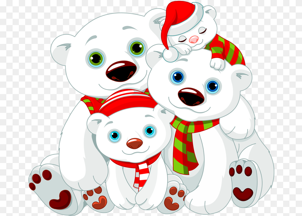 Families Clipart Polar Bear Christmas Polar Bear Clipart, Outdoors, Nature, Person, Face Png Image