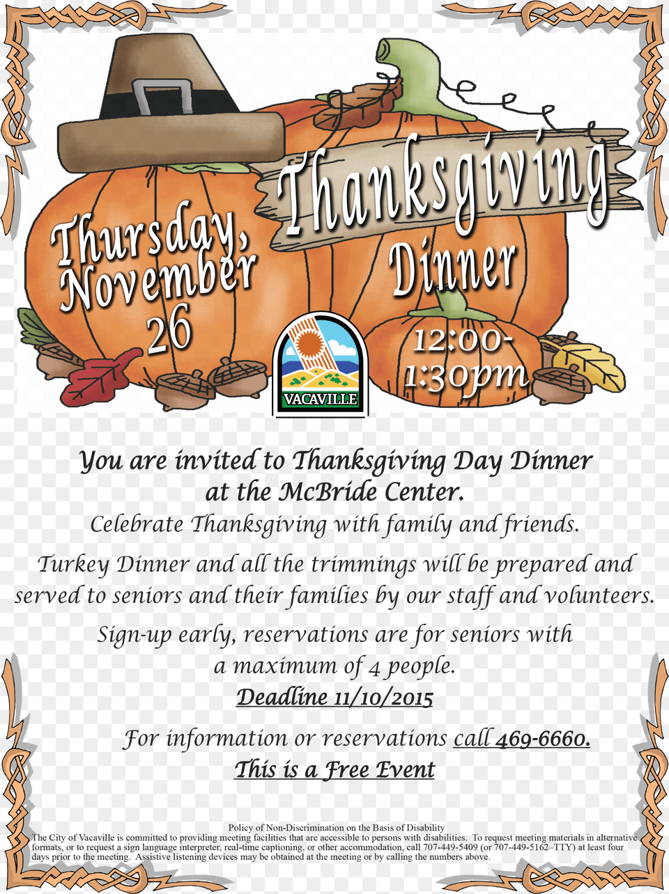 Family And Friends Thanksgiving Dinner Invitation, Advertisement, Poster Free Png Download