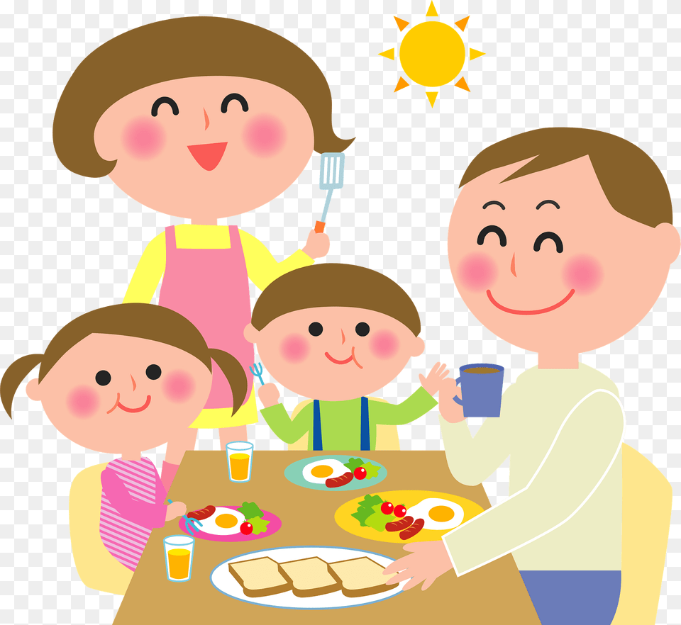 Family Breakfast Clipart, Person, People, Meal, Lunch Free Png Download