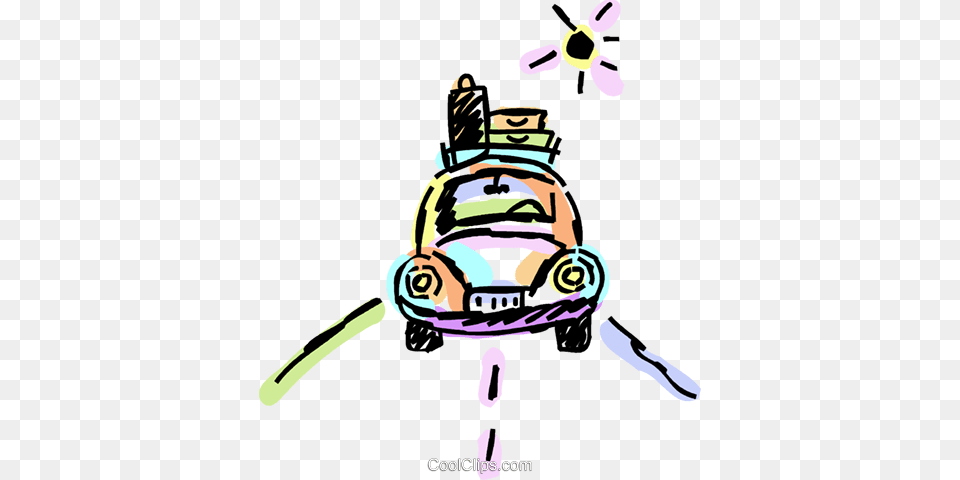 Family Car Loaded With Luggage Royalty Vector Clip Art, Outdoors, Nature, Tool, Lawn Mower Png Image