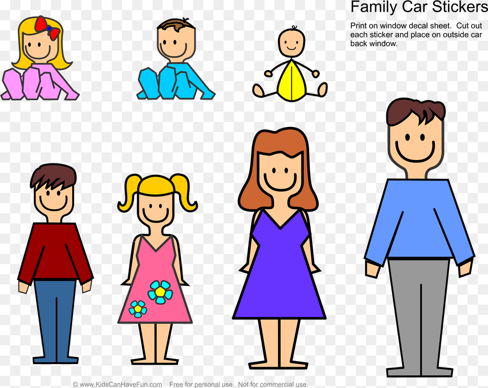 Family Car Sticker Decals Family Clipart Transparent Sticker, Book, Comics, Publication, Person Free Png Download