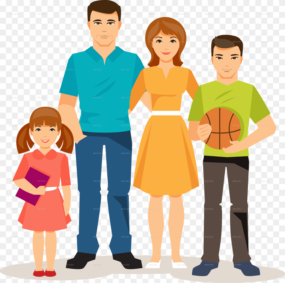 Family Cartoon No Background, Adult, Person, People, Woman Free Png Download