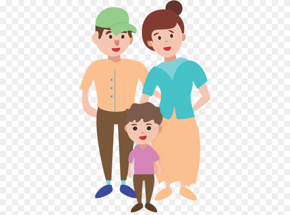 Family Characters Illustration Child Core Family Cartoon, Photography, Baby, Person, People Png Image