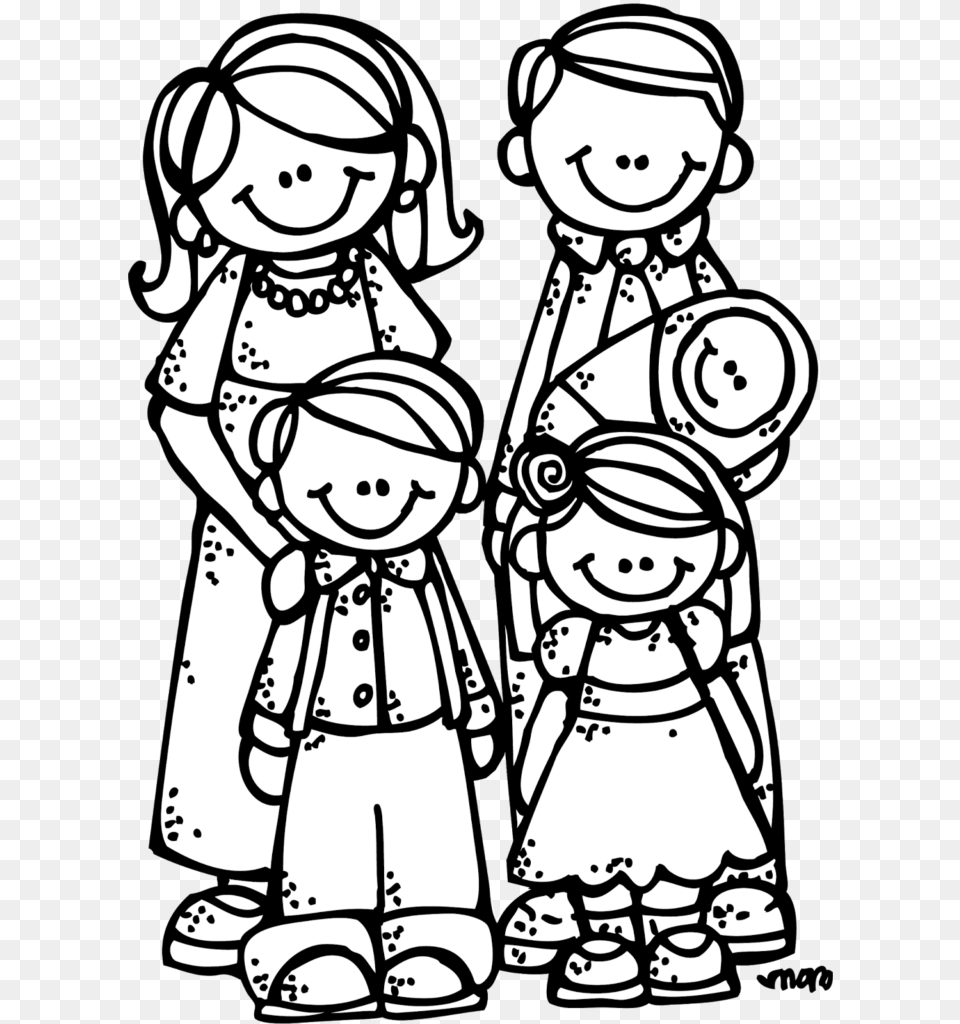 Family Clip Art Black And White, Publication, Book, Comics, Person Free Png