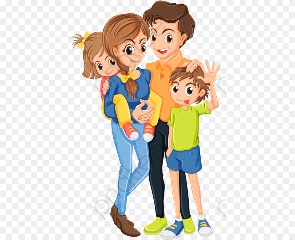 Family Clipart Happy, Publication, Book, Comics, Clothing Png