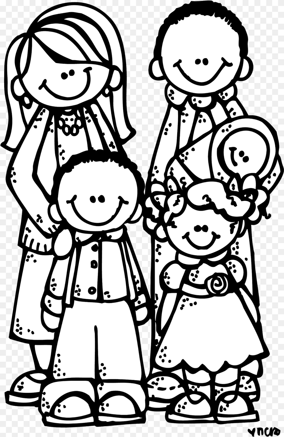 Family Clipart To Color, Book, Comics, Publication, Baby Free Png