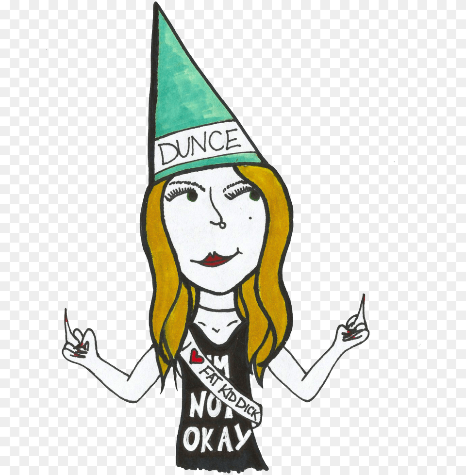Family Clipart Unhappy Cartoon Woman Dunce Cap, Clothing, Hat, Face, Head Png