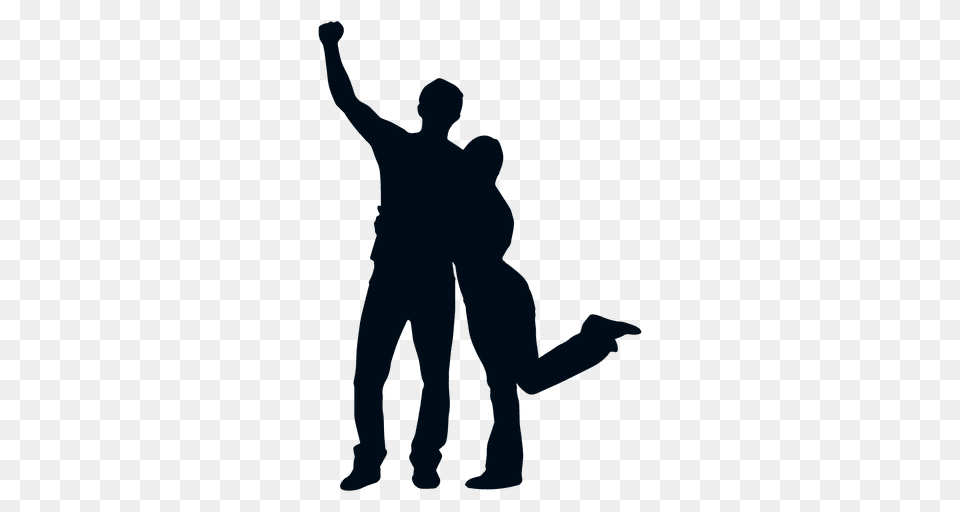 Family Couple Cheering Silhouette, Adult, Male, Man, Person Png