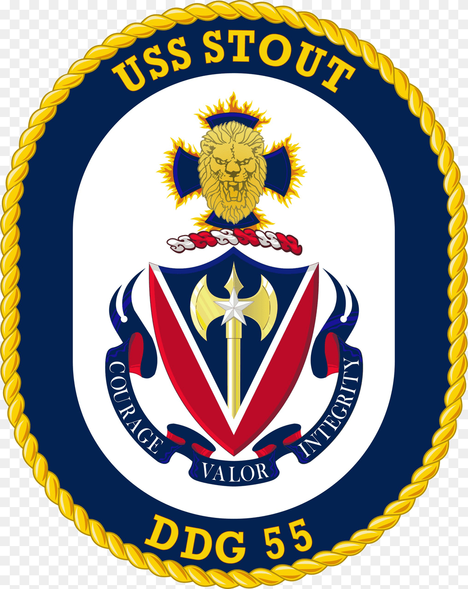 Family Crest Uss Stout Ddg 55 Symbol, Badge, Logo, Emblem, Can Png Image