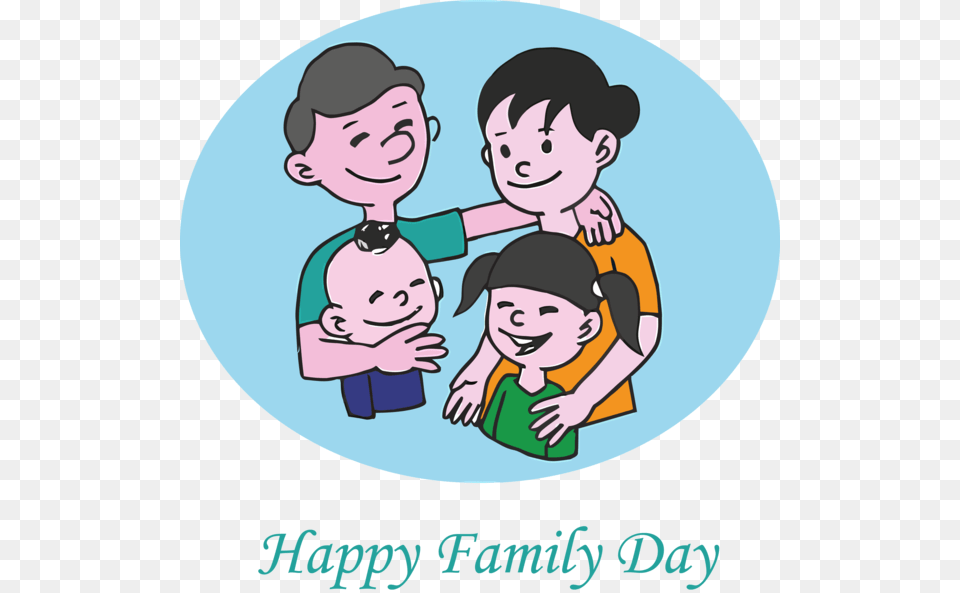 Family Day Cartoon People Sharing For Happy Art Ayah Ibu, Baby, Person, Face, Head Png
