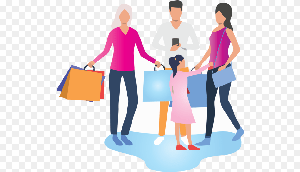 Family Day People Standing Sharing For Consumer Vector, Shopping, Person, Adult, Woman Free Transparent Png