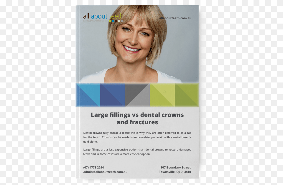 Family Dentist In Townsville Queensland All About Teeth Flyer, Advertisement, Poster, Adult, Female Png