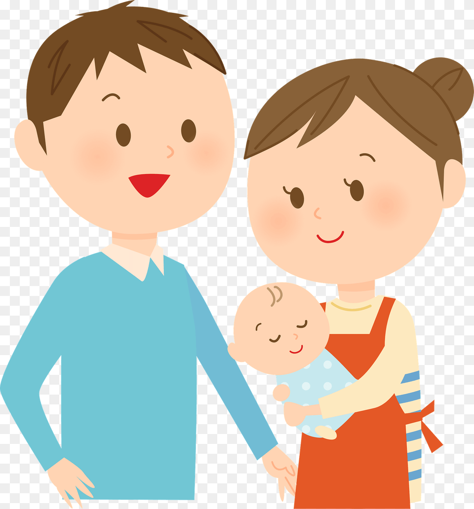Family Father Mother And Baby Clipart, Person, Face, Head, People Png