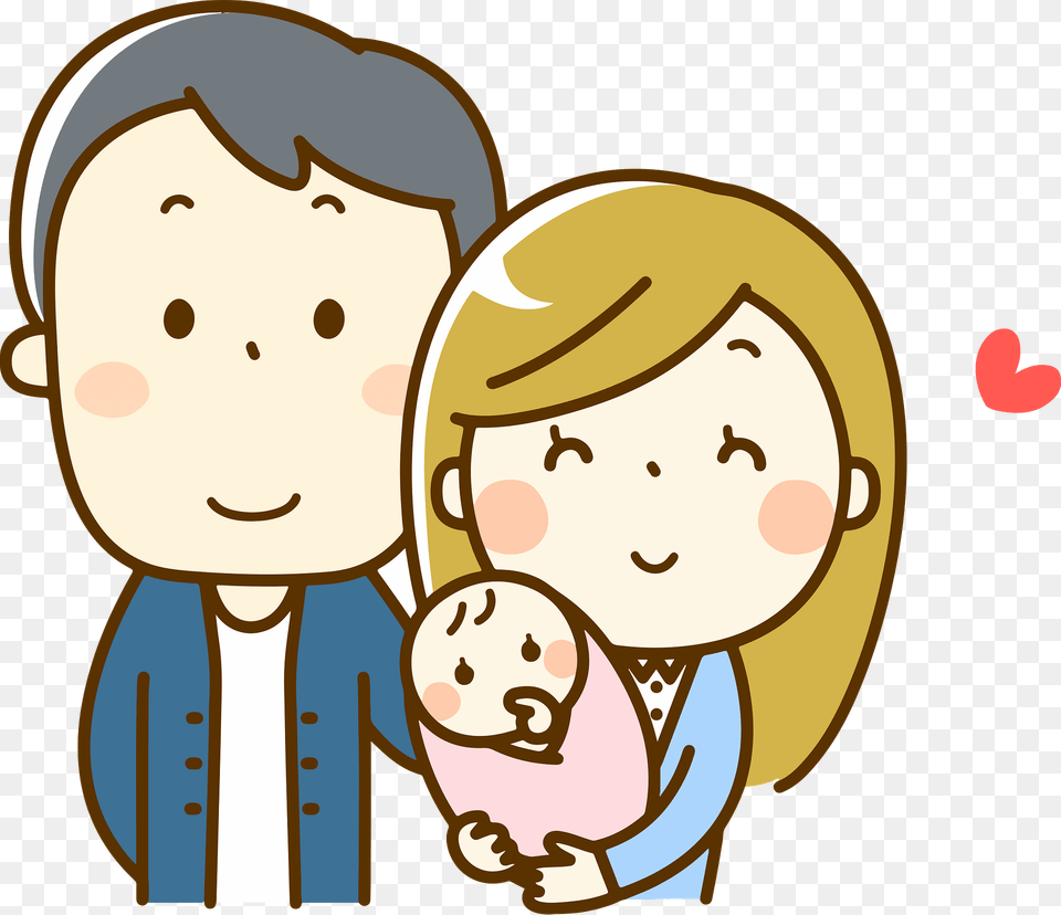 Family Father Mother And Baby Clipart, Book, Comics, Publication, People Free Transparent Png