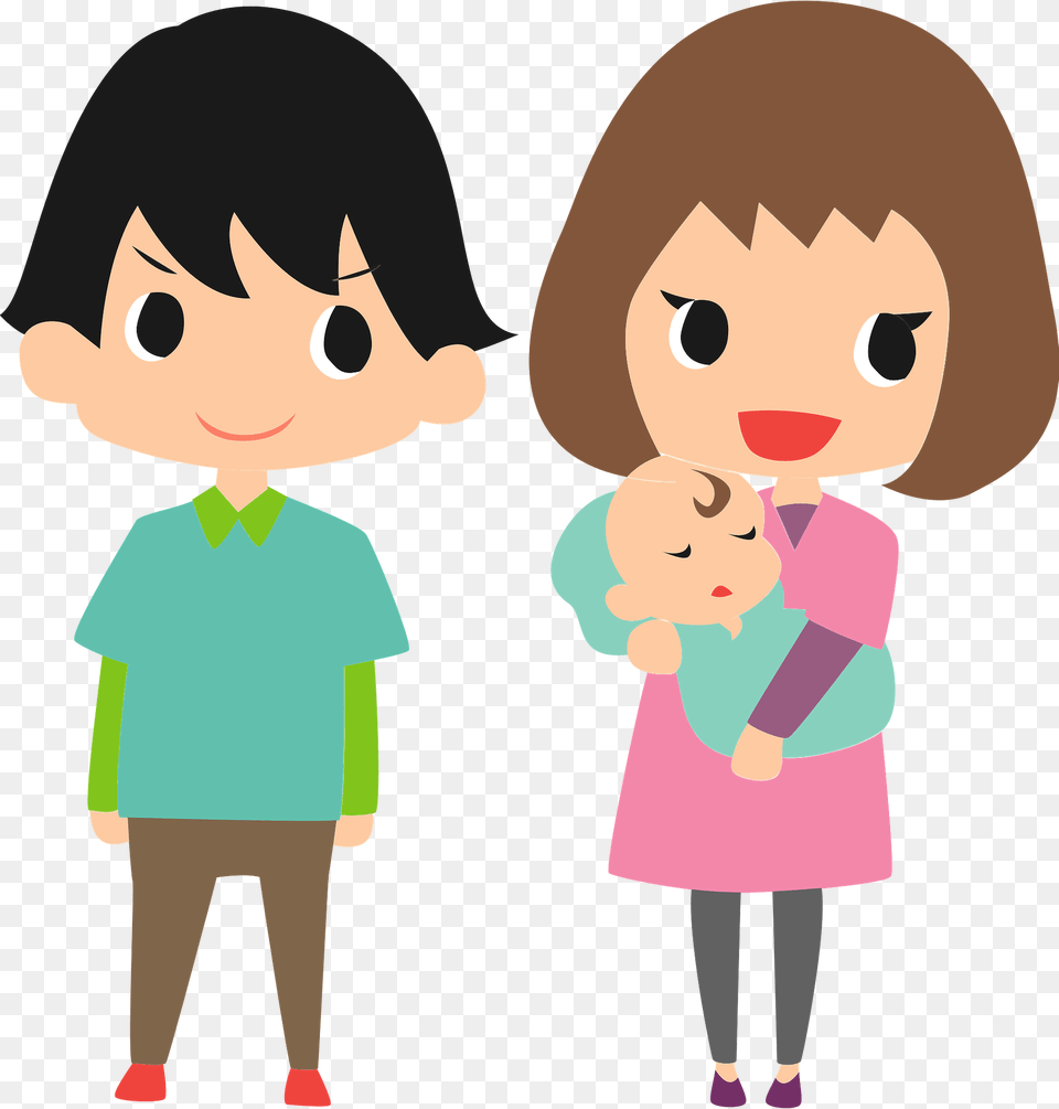 Family Father Mother And Baby Clipart, Person, Book, Comics, Publication Free Transparent Png