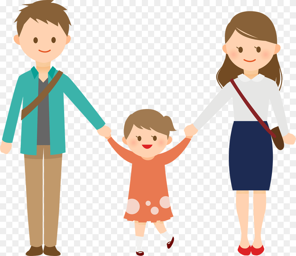 Family Father Mother And Daughter Clipart, Baby, Person, Long Sleeve, Sleeve Png Image