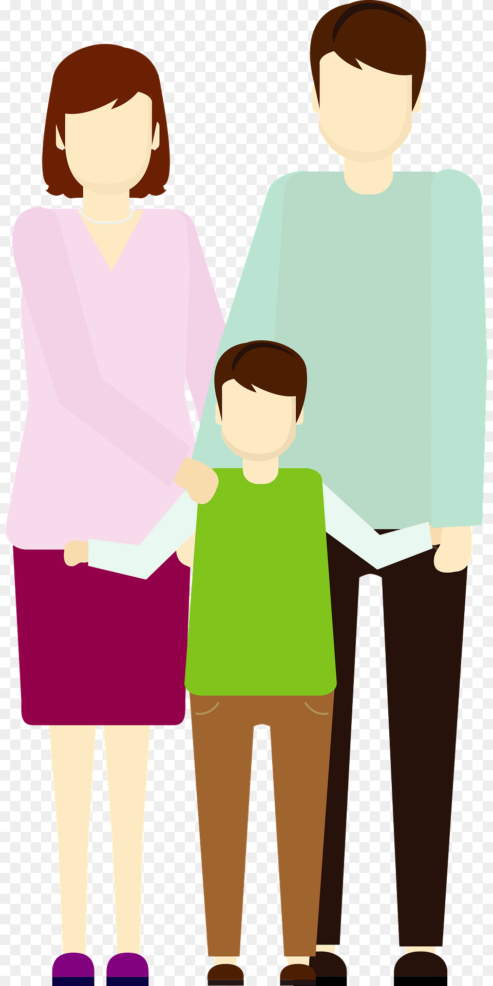 Family Father Mother And Son Clipart, Long Sleeve, Clothing, Sleeve, Person Png