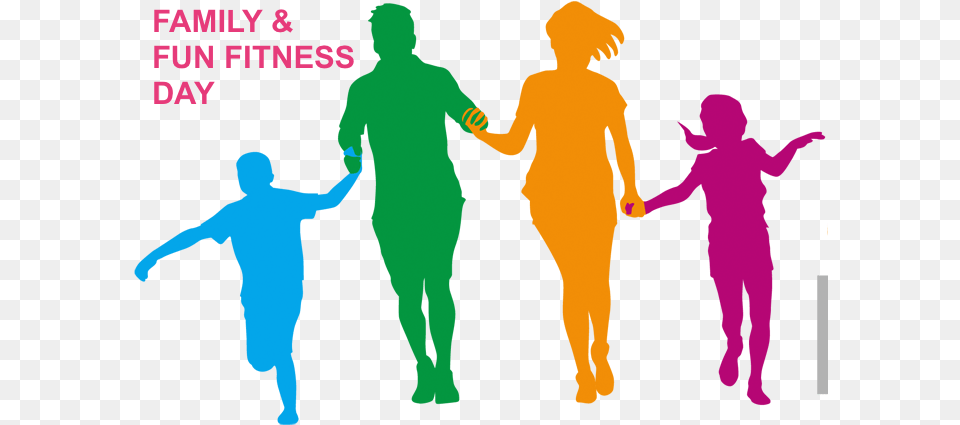 Family Fitness Cliparts Color Fun Walk, Person, Baby, Adult, Man Png