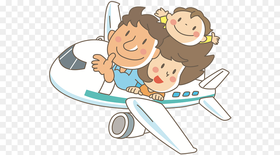 Family Flight Clipart, Aircraft, Transportation, Vehicle, Face Png