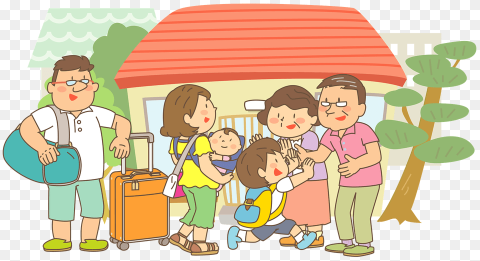 Family Gathered In Their Home Town Clipart, Baby, Person, Face, Head Free Transparent Png