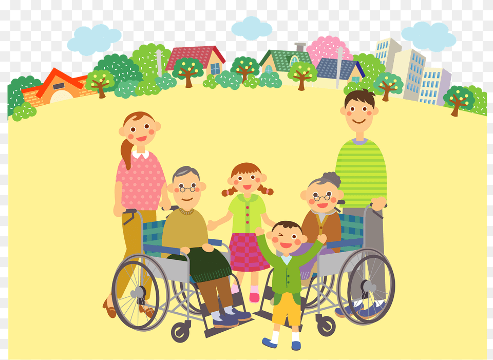 Family Gathered Outside Of Town Clipart, Boy, Person, Child, Male Free Png Download
