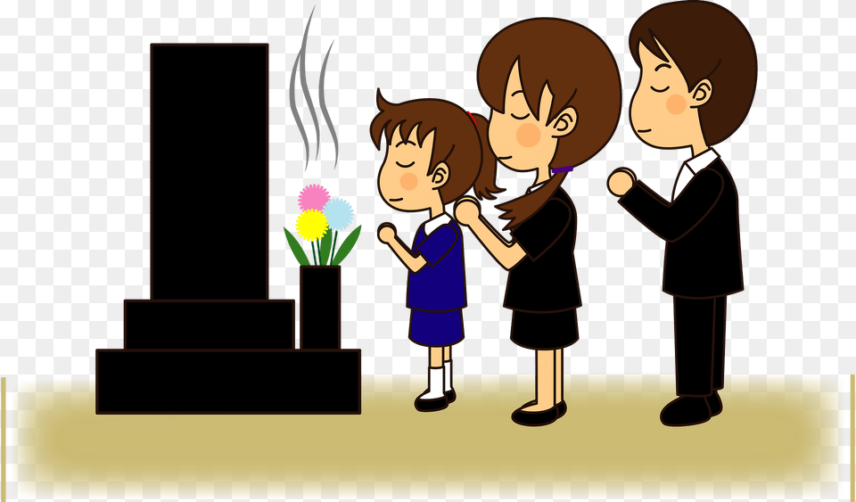 Family Grave Praying Clipart, Book, Comics, People, Person Png