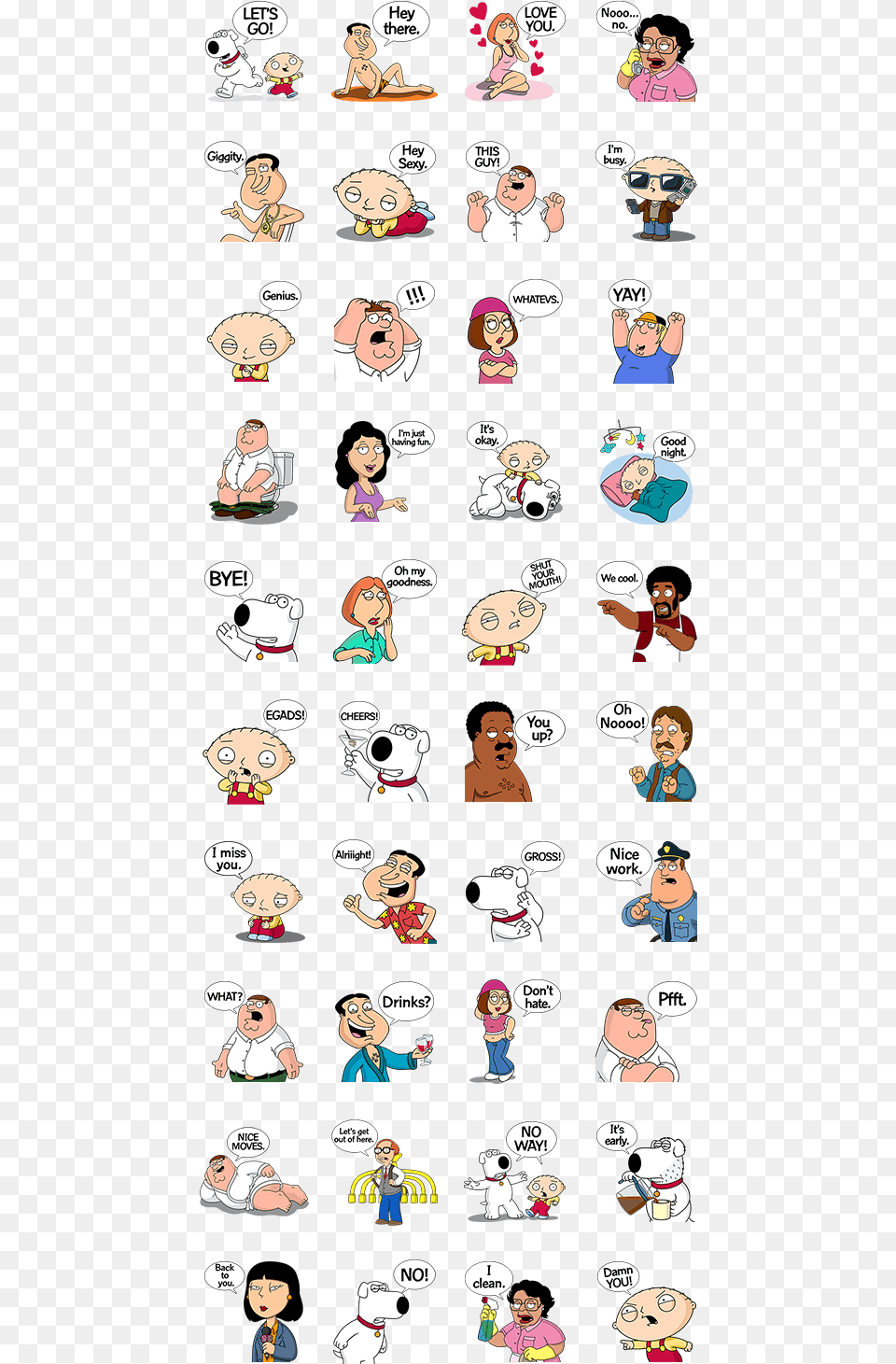 Family Guy Line Sticker, Book, Comics, Publication, Person Png