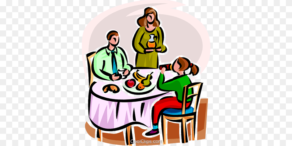 Family Having Dinner Royalty Vector Clip Art Illustration, Lunch, Food, Meal, Furniture Free Png Download