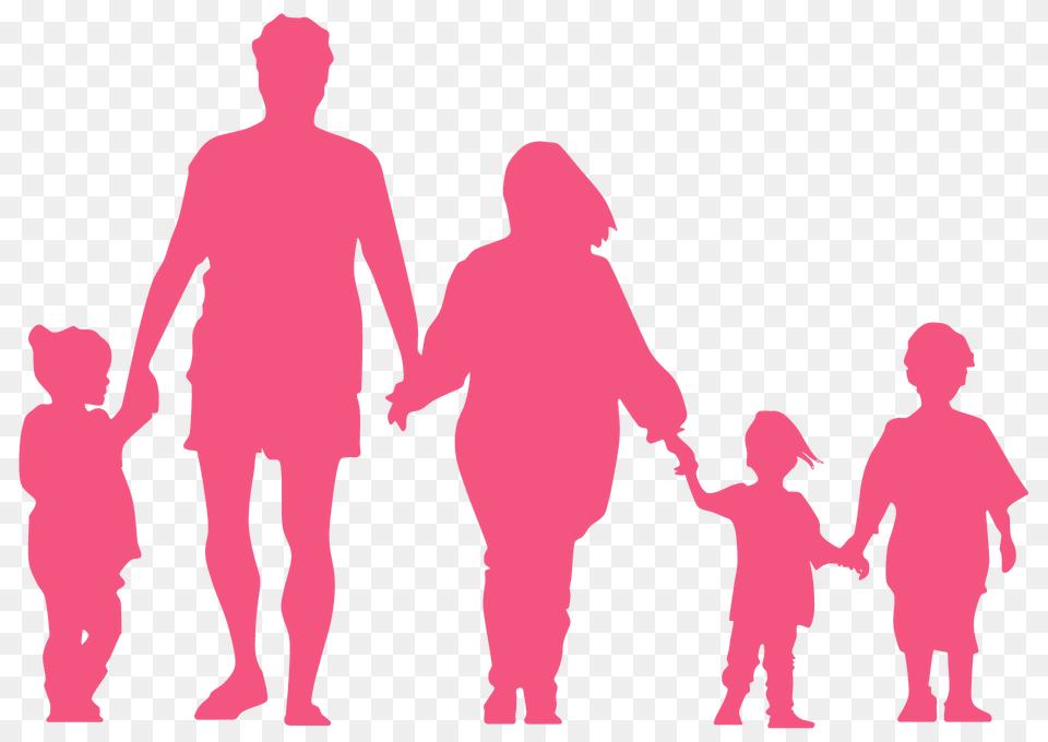 Family Holding Hands Silhouette, Adult, Baby, Male, Man Png Image