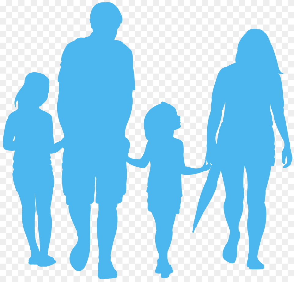 Family Holding Hands Silhouette, Adult, Male, Man, Person Free Png Download