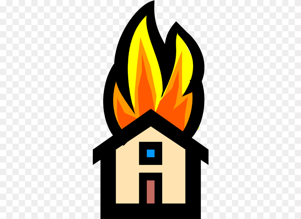 Family Home Destroyed By Fire Vector Image Clipart, Flame, Light Free Transparent Png