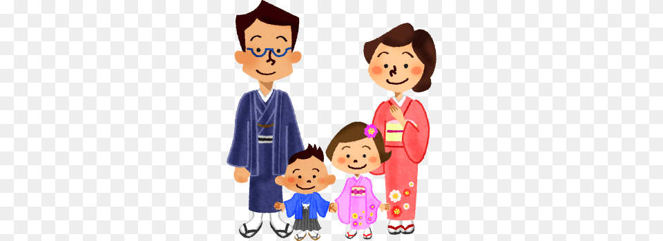 Family In Kimono Clipart Illustrations, Robe, Gown, Formal Wear, Fashion Png