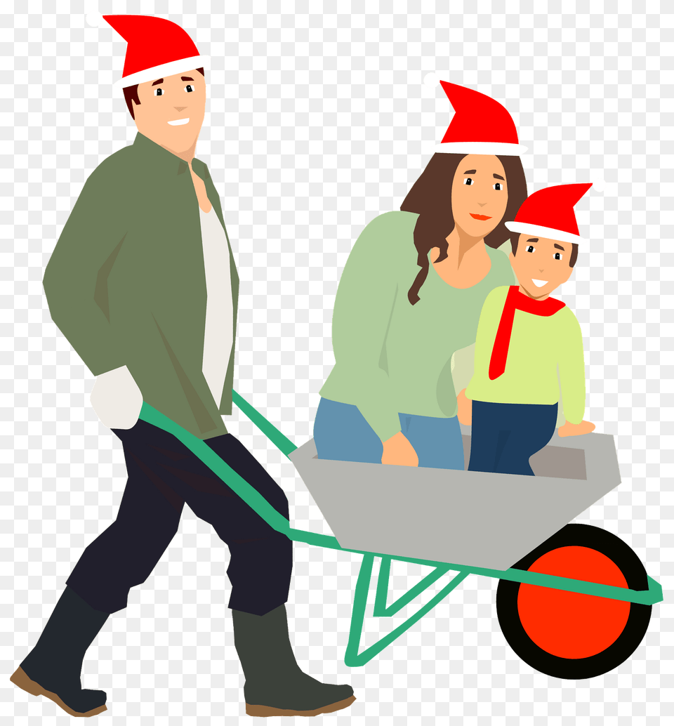 Family In Santa Hats Clipart, Boy, Child, Person, Male Free Png Download