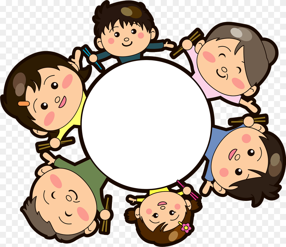 Family Is Around The Meal Table Clipart, Face, Head, Person, Baby Free Png Download