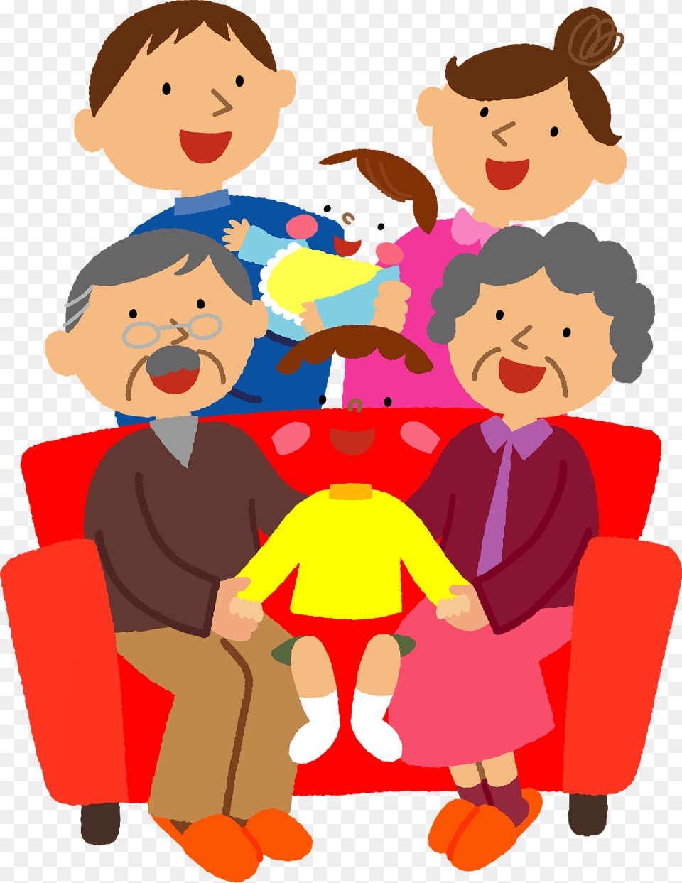 Family Is Around The Sofa Clipart, Baby, Person, Face, Head Free Transparent Png