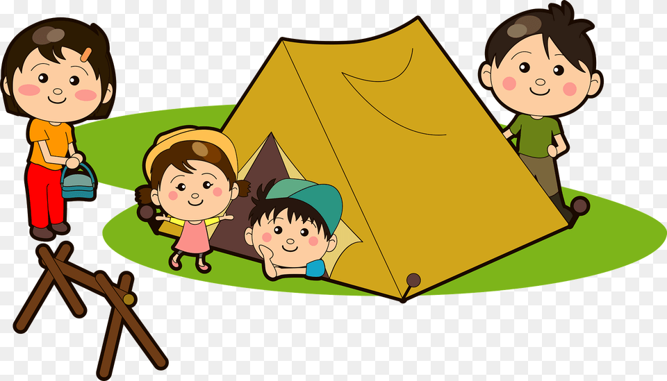 Family Is Camping In A Tent Clipart, Outdoors, Person, Baby, Head Png