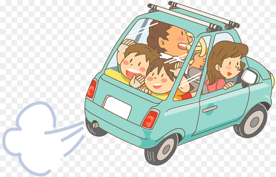 Family Is Driving On A Road Trip Clipart, Face, Head, Person, Baby Png