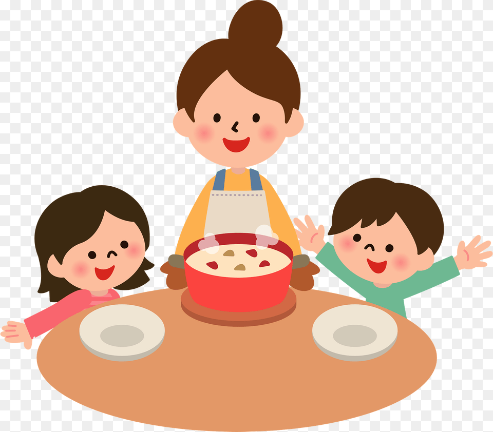 Family Is Eating Ragout Stew Clipart, Food, Person, People, Meal Free Png
