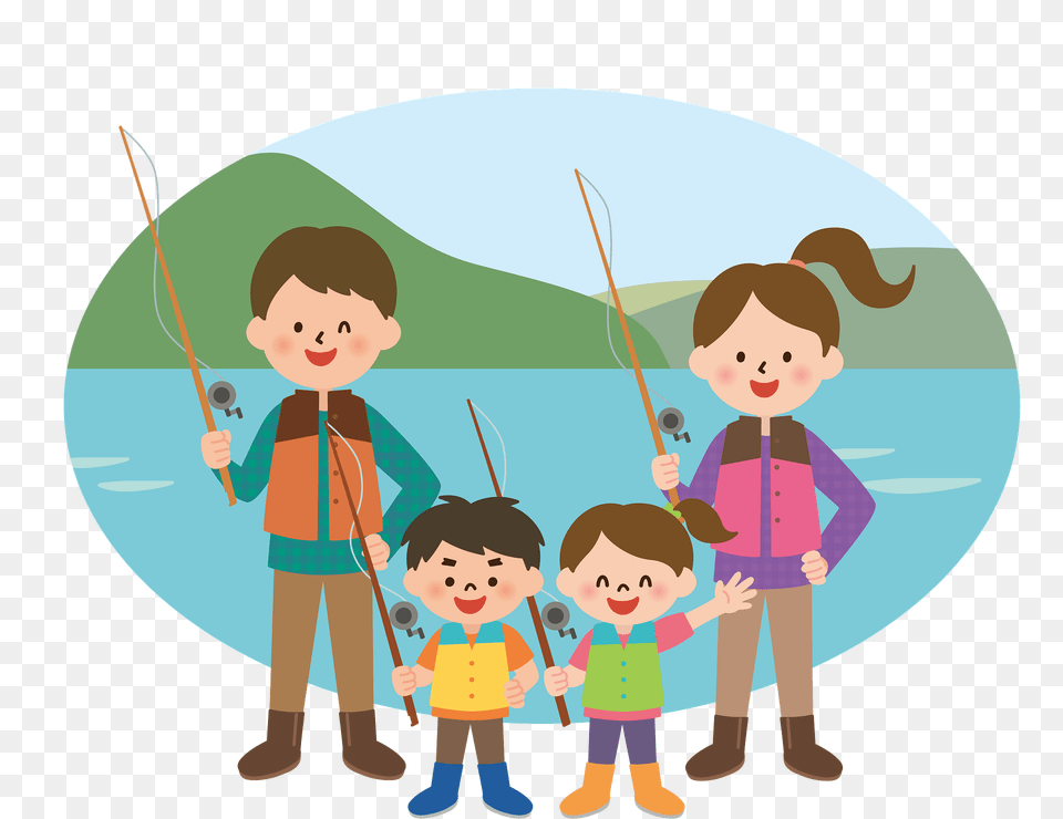 Family Is Fishing Clipart, Water, Outdoors, Leisure Activities, Person Png