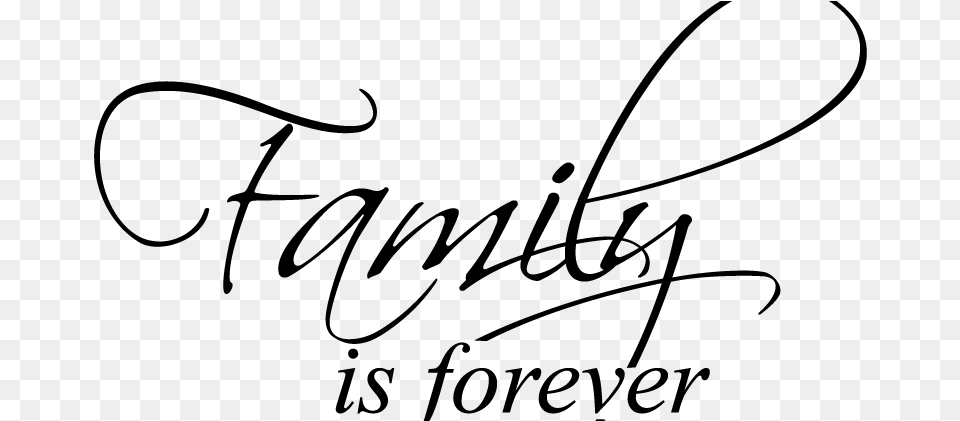 Family Is Forever Vinyl Wall Decal Art Saying Home, Gray Png