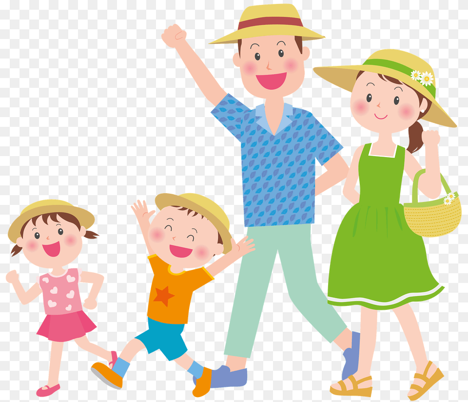 Family Is Going Out Clipart, Clothing, Hat, Baby, Person Free Png