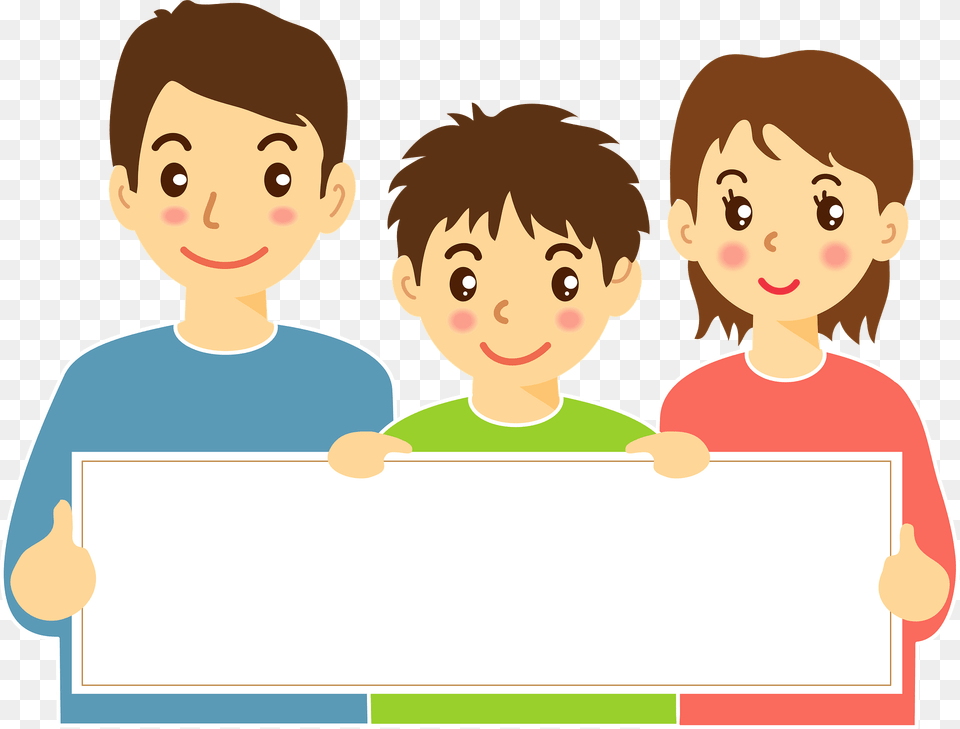 Family Is Holding A Message Board Clipart, Baby, Person, Face, Head Free Transparent Png