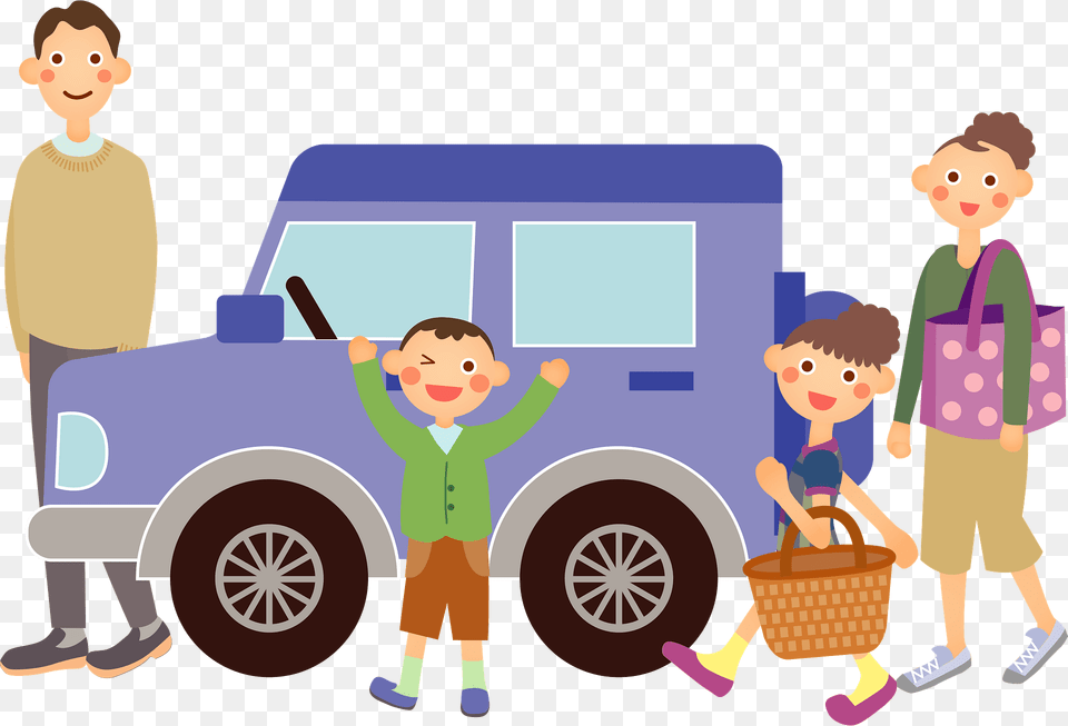 Family Is Ready To Drive Their Car Clipart, Boy, Child, Person, Male Free Transparent Png