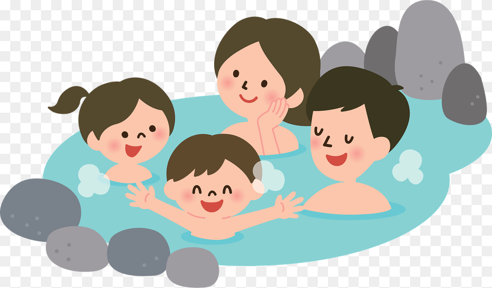 Family Is Relaxing In A Hot Spring Clipart, Water Sports, Water, Swimming, Sport Free Transparent Png