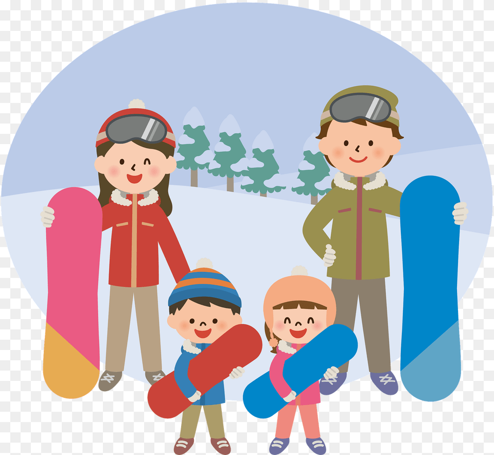 Family Is Snowboarding Clipart, Baby, Person, Outdoors, Photography Free Transparent Png