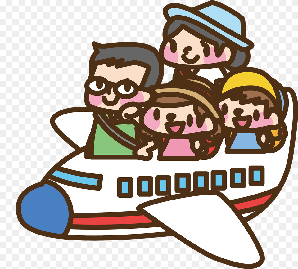 Family Is Traveling By Airplane Clipart, People, Person, Bulldozer, Machine Free Png