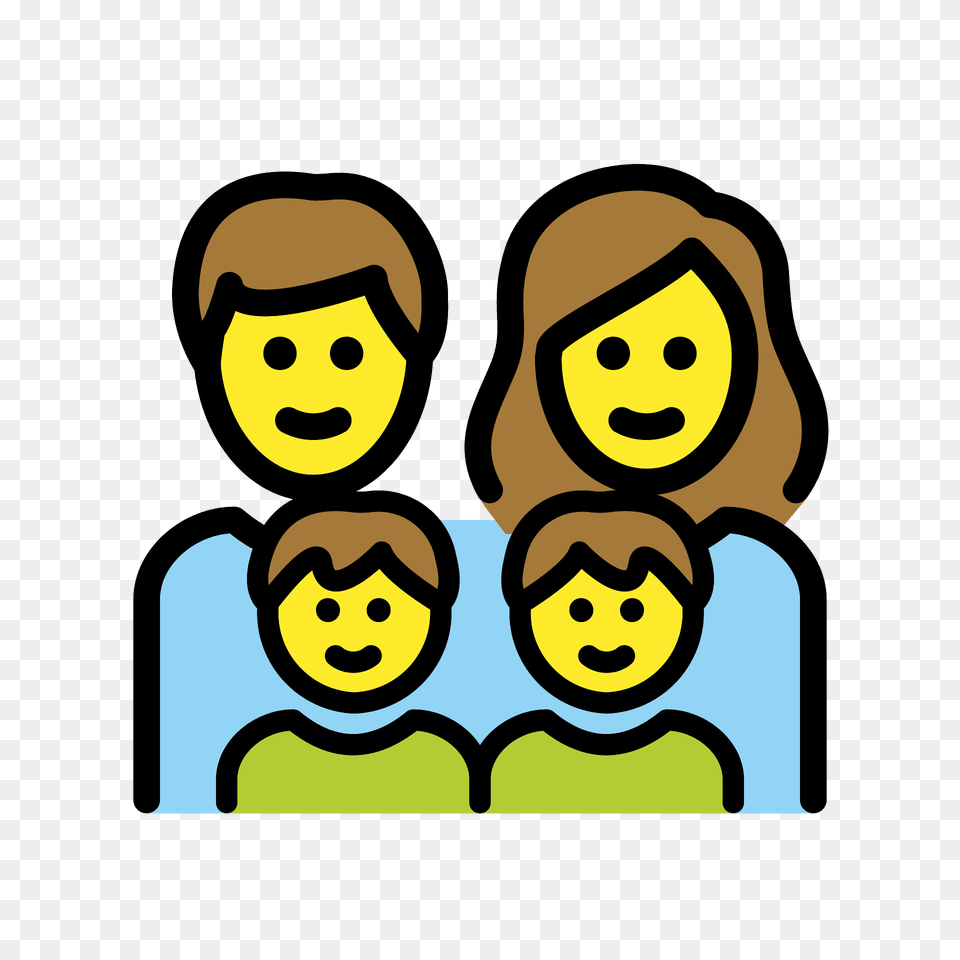 Family Man Woman Boy Boy Emoji Clipart, Baby, Face, Head, Person Png Image