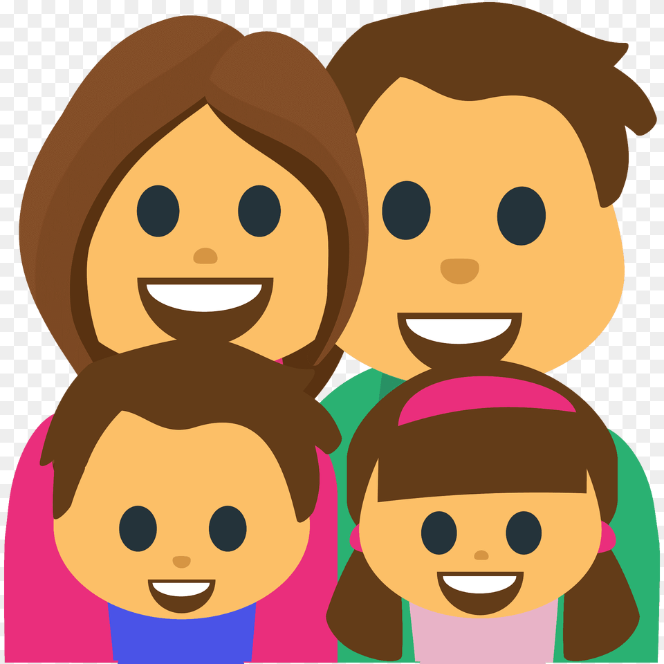 Family Man Woman Girl Boy Emoji Clipart, Toy, Face, Head, Person Png Image