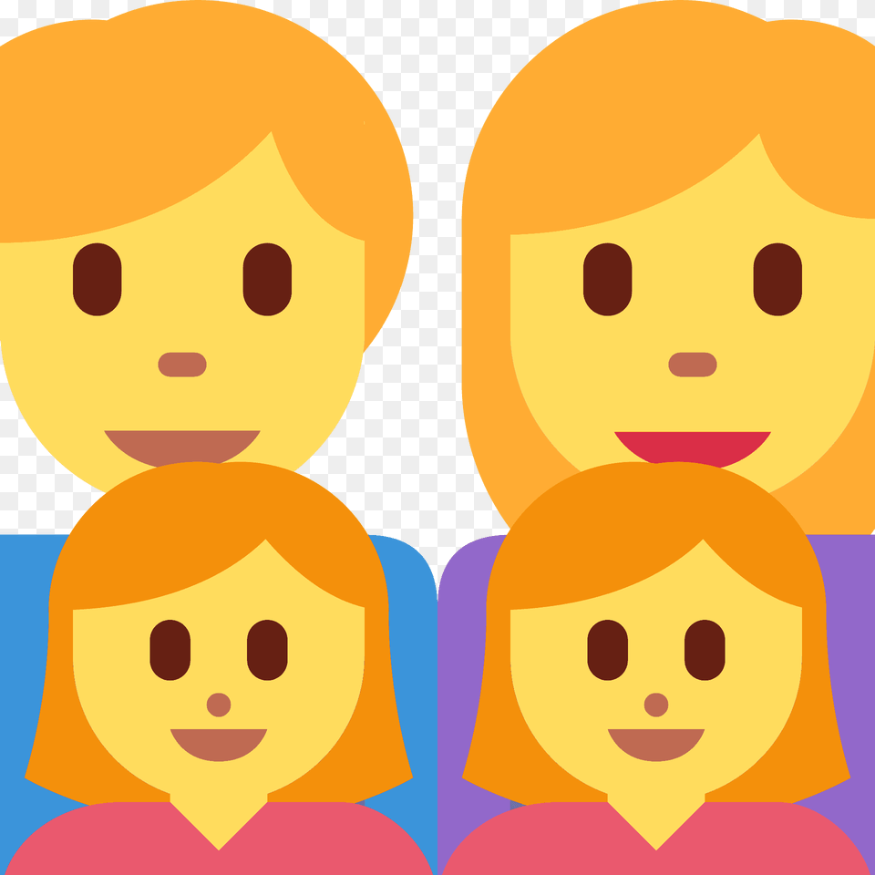 Family Man Woman Girl Girl Emoji Clipart, Baby, Face, Head, Person Png Image