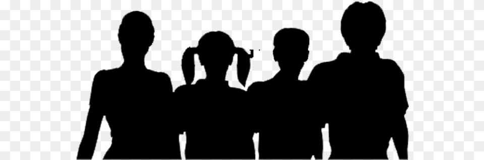 Family Of 4 Silhouette, Gray Png